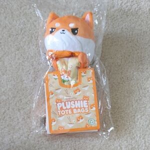 TeeTurtle Shiba Inu Ramen Orange Plushie Tote Bag